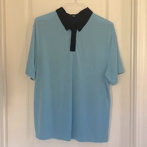 Mens golf/polo shirt light/navy blue from Lululemon. Size large